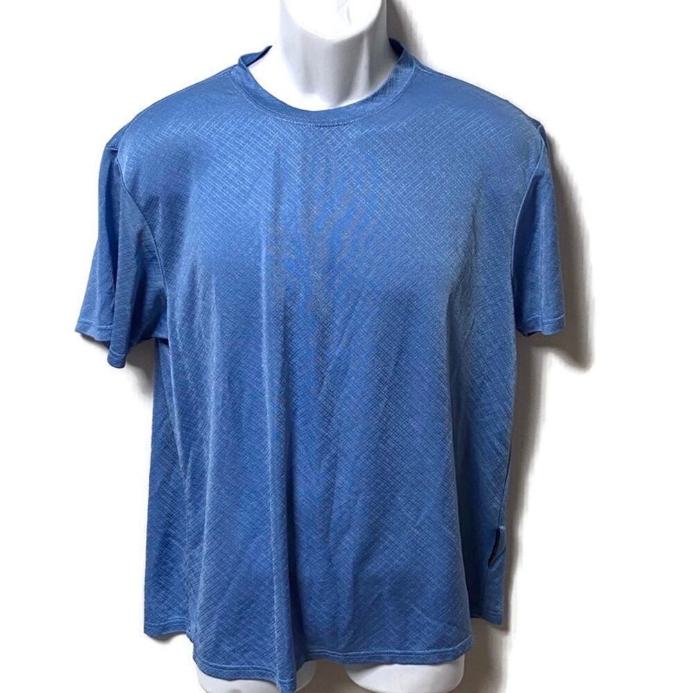 Steve Harvey Light Blue Textured Short Sleeve Shirt Men's Size Medium